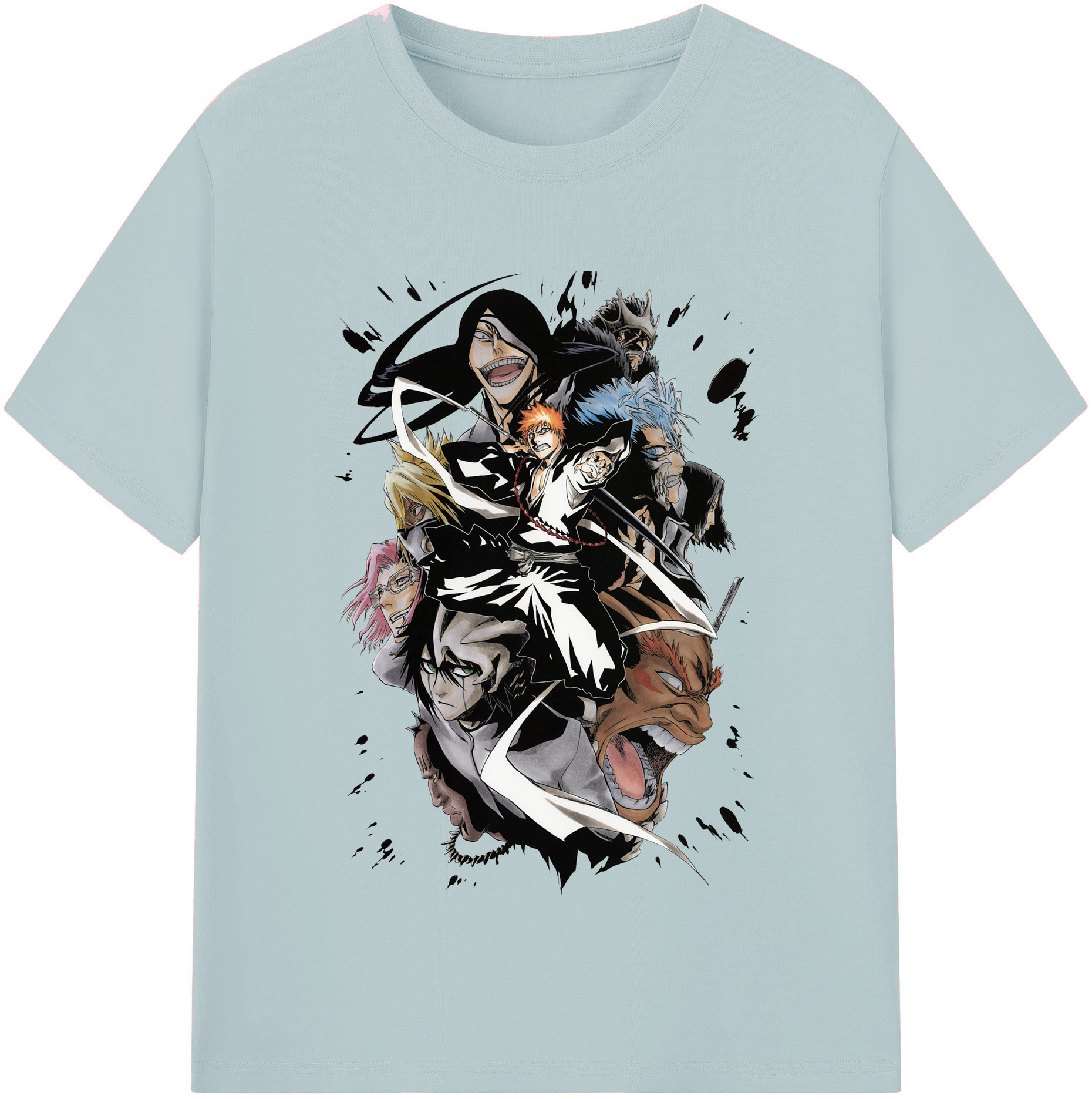 （画像用） ブリーチ 黒崎一護（くろさき いちご）BLEACH Kurosaki Ichigo 綿100％半袖Tシャツ（フロントプリント）